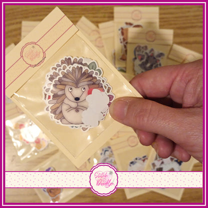 HEDGEHUGS Glossy Vinyl Sticker Packs. 19 stickers per pack. Cute, Fun and Durable. Decorate journals, planners & more..