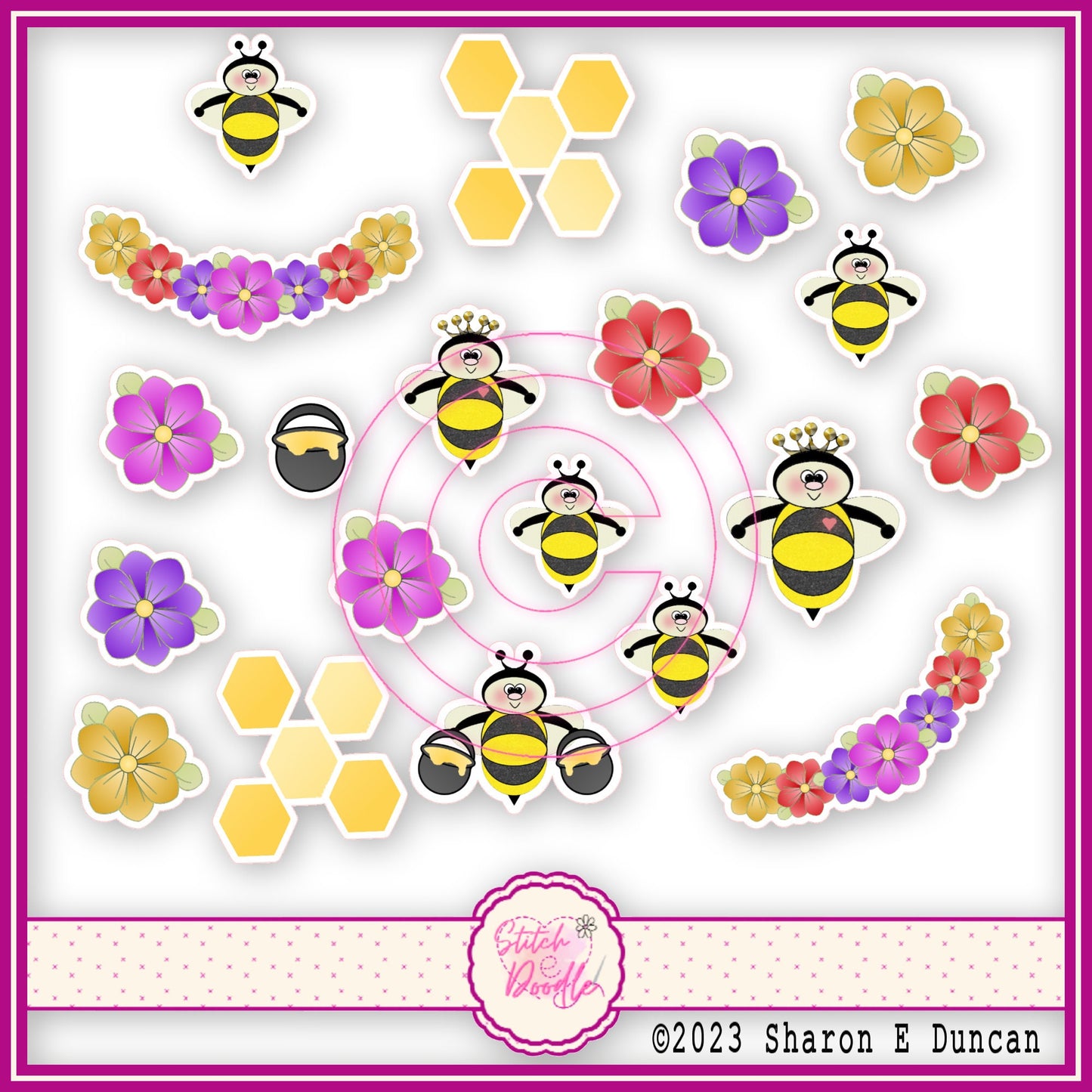 BUMBLE BEES Glossy Vinyl Sticker Packs. 21 stickers per pack.  Cute, Fun and Durable. Decorate journals, planners & more..