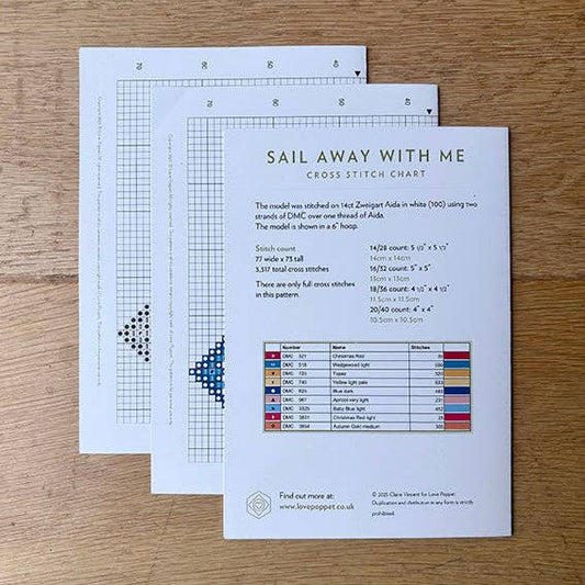Sail Away With Me - Printed Chart by Love Poppet