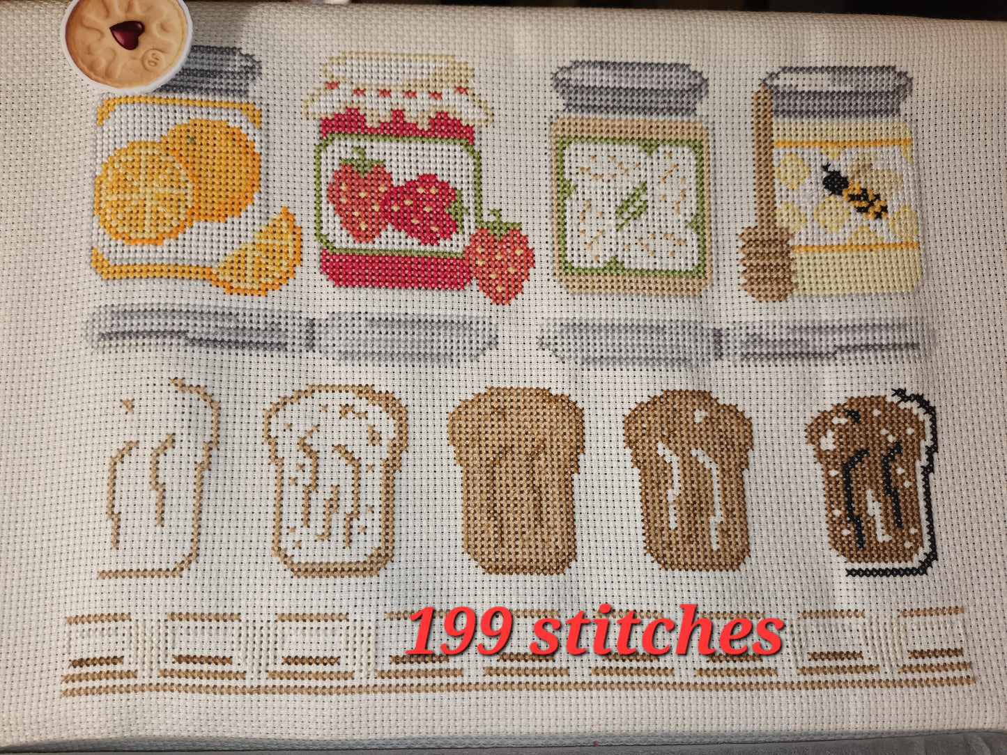 Fun and Tasty Toast Cross Stitch Sampler.  PDF and Pattern Keeper.  DMC floss.  Includes printable tracker.  Instant Download.