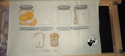 Fun and Tasty Toast Cross Stitch Sampler.  PDF and Pattern Keeper.  DMC floss.  Includes printable tracker.  Instant Download.