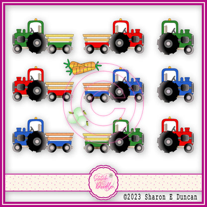 LITTLE TRACTORS Glossy Vinyl Sticker Packs. 11 stickers per pack. Cute, Fun and Durable. Decorate journals, planners & more..