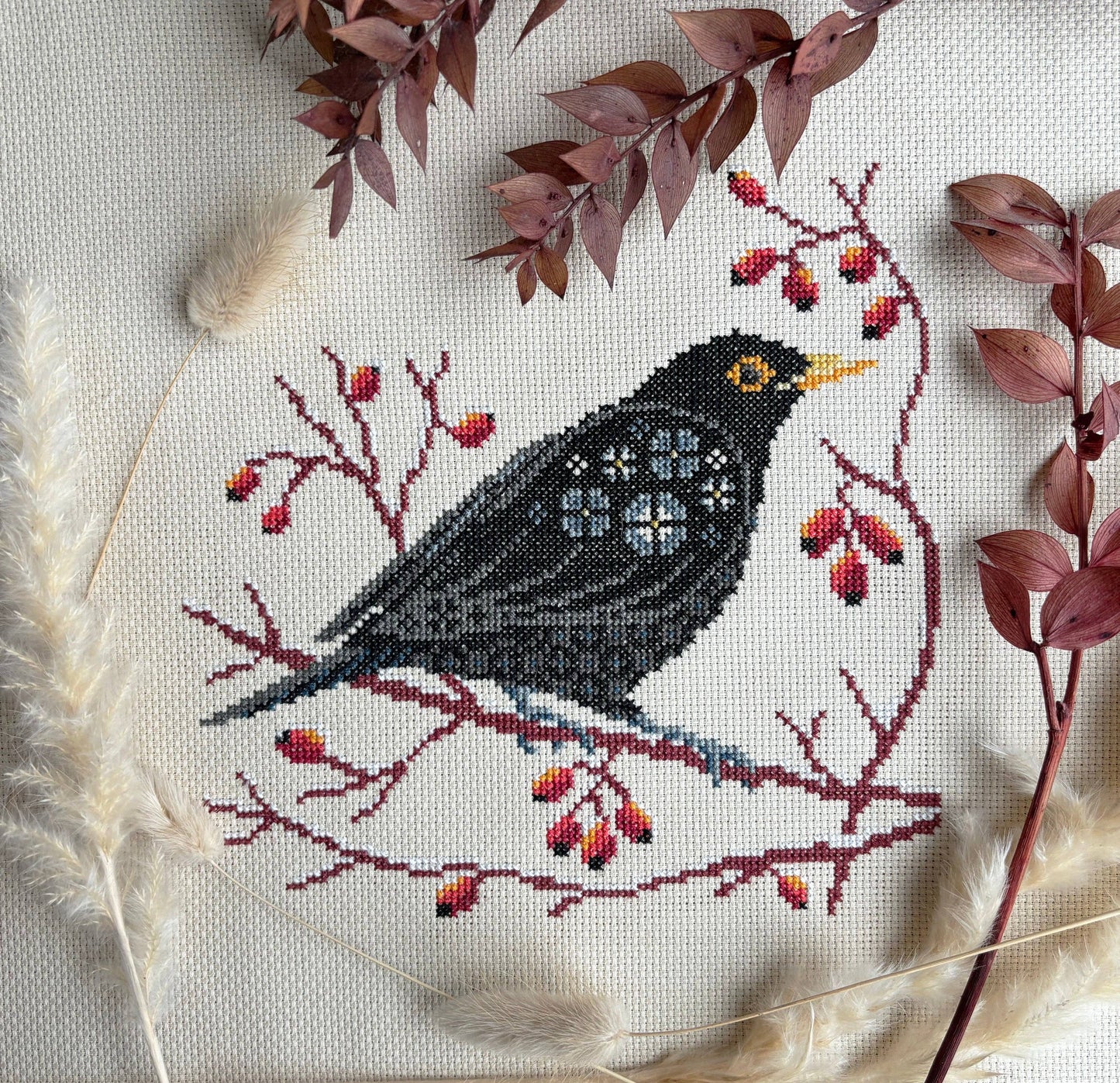 Blackbird at Dawn - Printed Chart by Love Poppet