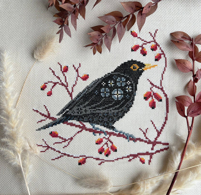 Blackbird at Dawn - Printed Chart by Love Poppet