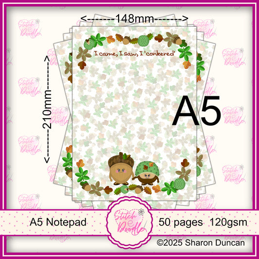 The Nutty Nook A5 Notepad - 50 sheets un-coated 120 gsm paper