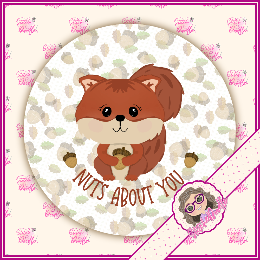 6 Nutty Nook 58mm Pin Badges, Holographic Button Badge Collection