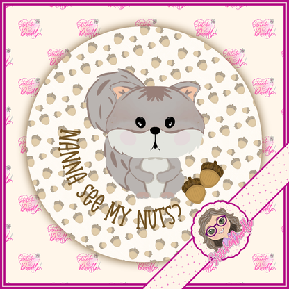 6 Nutty Nook 58mm Pin Badges, Holographic Button Badge Collection