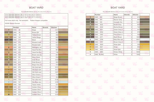 Cross Stitch Chart - Boat Yard - Digital Download
