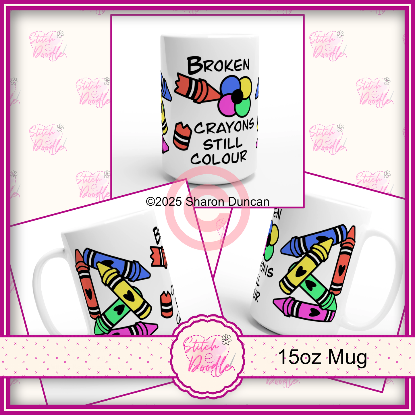 Broken Crayons Still Colour X-Large White 15oz Ceramic Mug