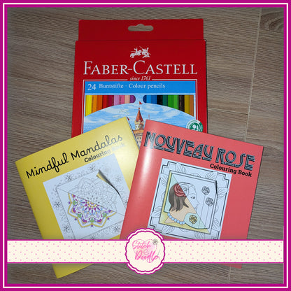 Colouring Bundle - 24 pencils & 2 colouring books