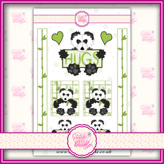 Sticker Sheet - Bear Hugs Panda - 9 Stickers