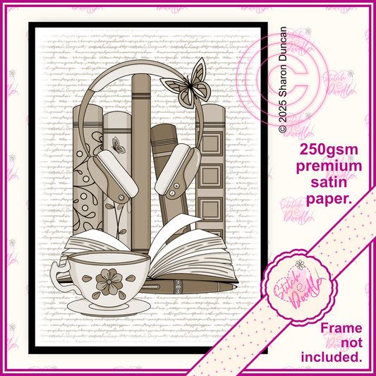 Bookish Art Print - Between The Pages - Sepia Tone