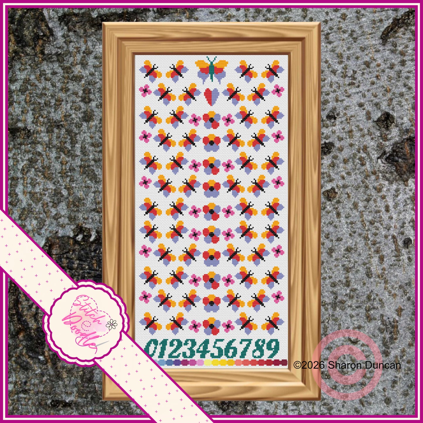 Butterflies Temperature Sampler 365 days of stitching - Digital Download