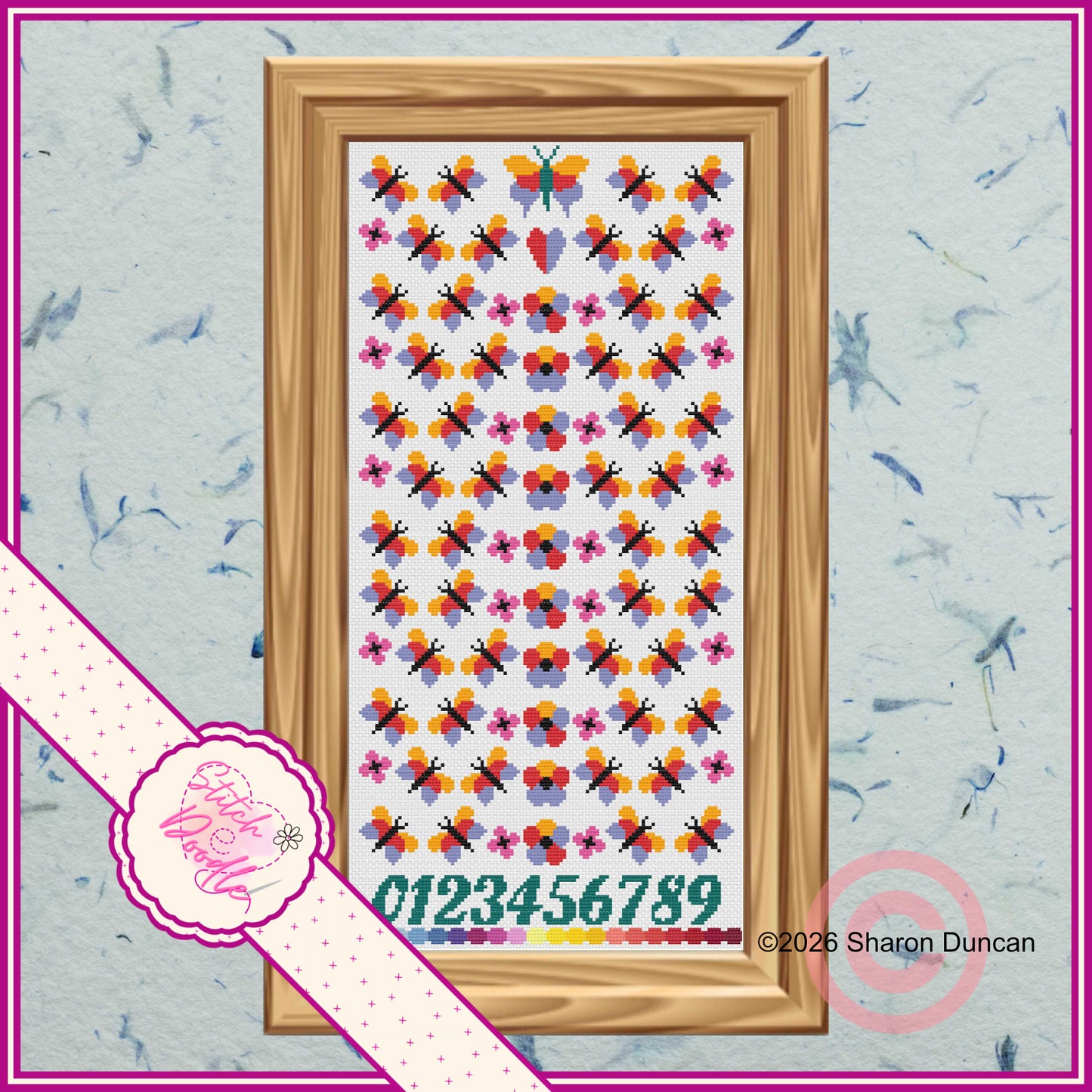 Butterflies Temperature Sampler 365 days of stitching - Digital Download