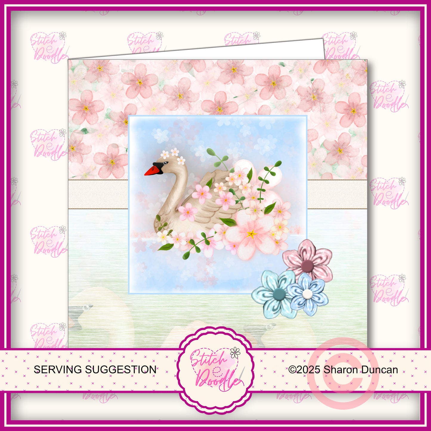 Swan Paper Craft Kit: 32 Piece Card Making Kit (Digital Download)