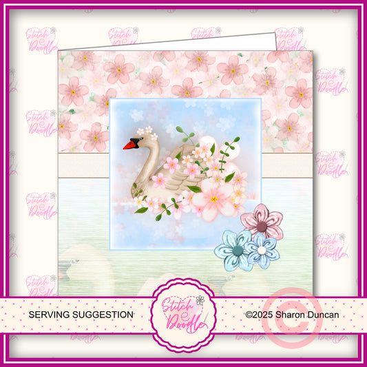 Swan Paper Craft Kit: 32 Piece Card Making Kit (Digital Download)