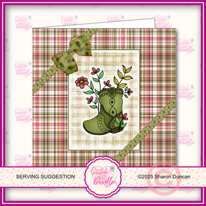 Western Boots Paper Craft Kit: 55 Piece Card Making Kit (Digital Download)