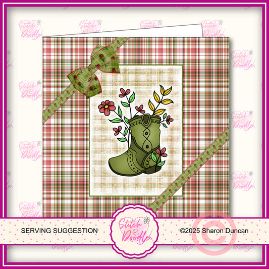 Western Boots Paper Craft Kit: 55 Piece Card Making Kit (Digital Download)