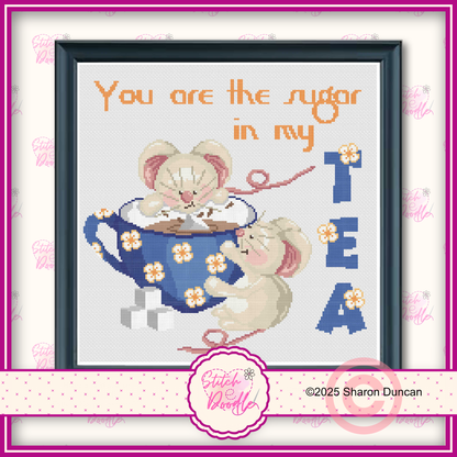 Cute Mice You are the sugar in my tea - Digital Download