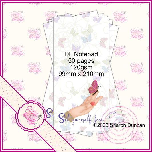Set Yourself Free DL Notepad - 50 sheets un-coated 120 gsm paper