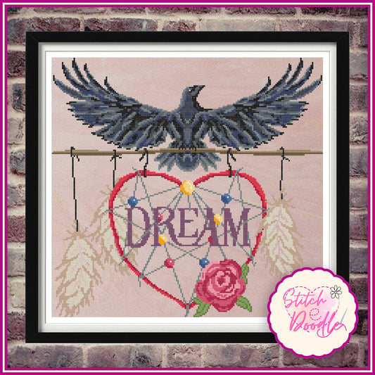 Cross Stitch Chart - Dream Raven - Digital Download