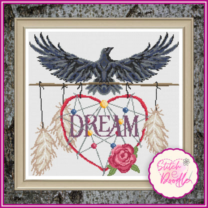 Striking Dreamcatcher Raven - Digital Download