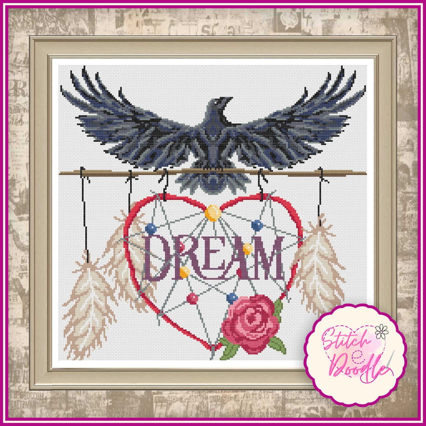 Striking Dreamcatcher Raven - Digital Download