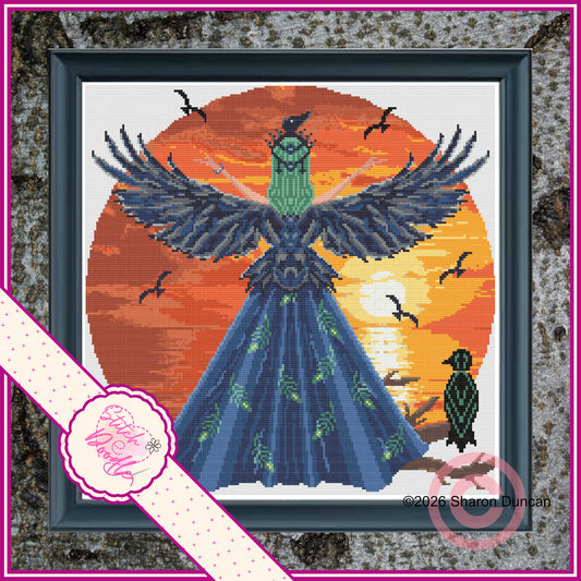 Twilight Raven - Shaped Cross Stitch - 120gsm Paper Chart Pack