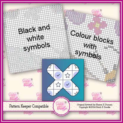Too Cute To Spook Wee Bit Batty Front and Back - 2 charts - Digital Download