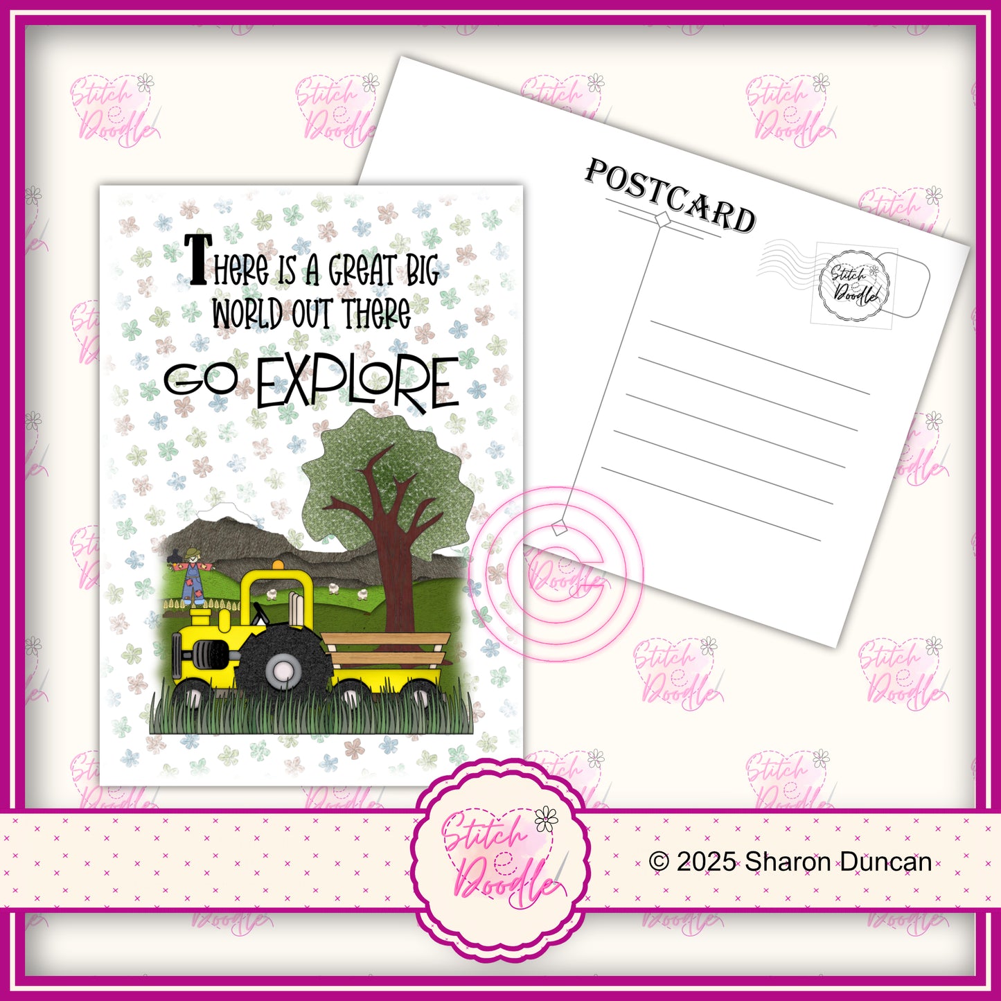 A5 Art Print/Postcard 6 Piece Collection - Farmyard Friends Messages