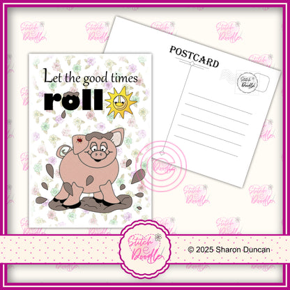 A5 Art Print/Postcard 6 Piece Collection - Farmyard Friends Messages