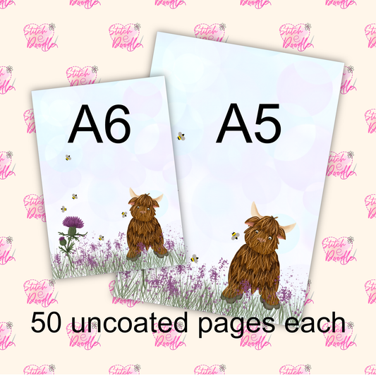 BOGOF Hamish the Highland Cow A5 Notepad - Get A6 Notepad FREE