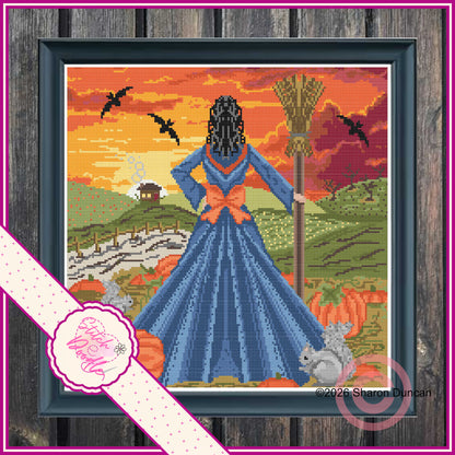 Harvest Sunset - Full Coverage Cross Stitch - Digital Download