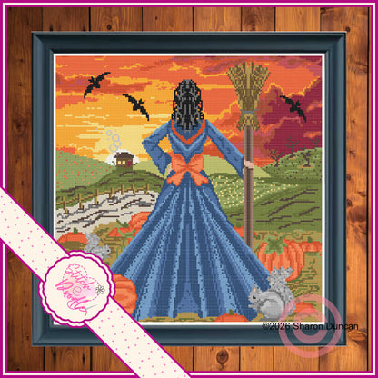 Harvest Sunset - Full Coverage Cross Stitch - Digital Download