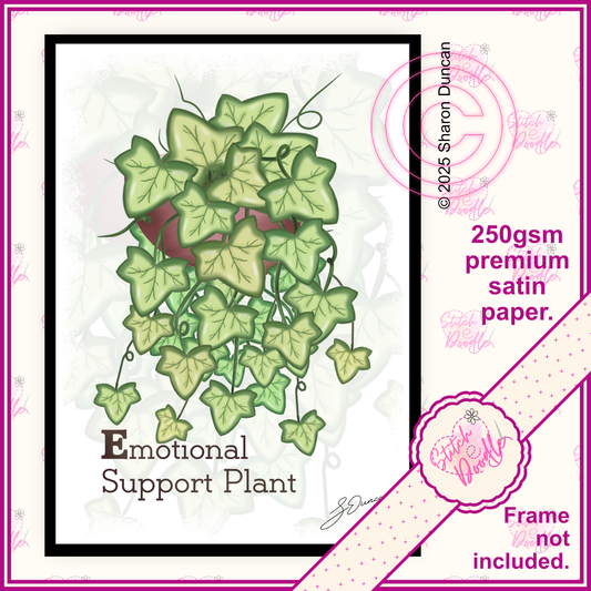 Houseplant Art Print - Ivy - Emotional Support Plant - Vibrant Colours