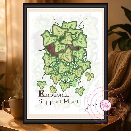 Houseplant Art Print - Ivy - Emotional Support Plant - Vibrant Colours