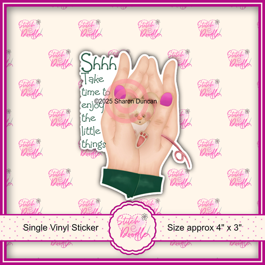 XL Single Sticker - Holding on Inspirational Sticker - Mouse