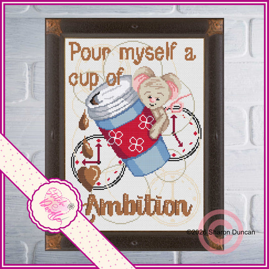 Cross Stitch Chart - Cup of Ambition - Movie Inspired - Digital Download