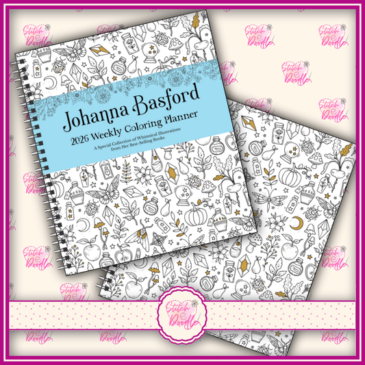 Johanna Basford 12 Month 2026 Weekly Colouring Calendar - Stunning illustrations to colour each week.