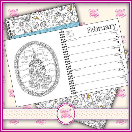 Johanna Basford 12 Month 2026 Weekly Colouring Calendar - Stunning illustrations to colour each week.