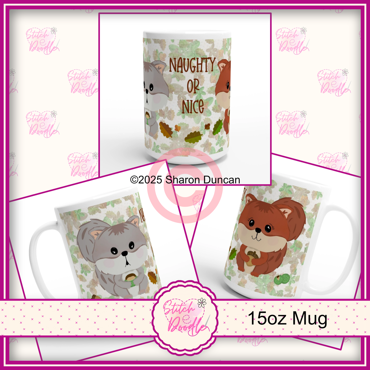 The Nutty Nook - Naughty or Nice -  White 15oz Ceramic Mug