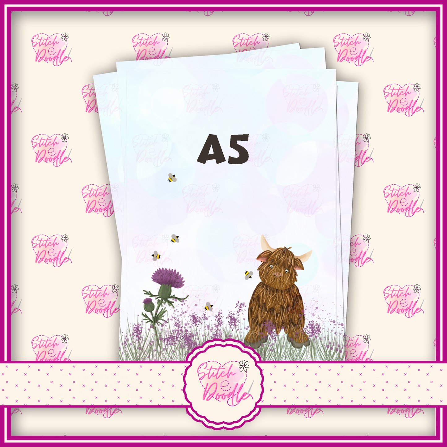 BOGOF Hamish the Highland Cow A5 Notepad - Get A6 Notepad FREE