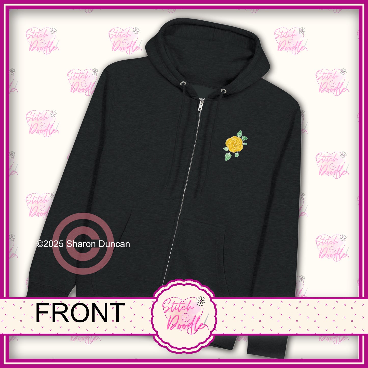 Be Your Own Kind of Beautiful - Back and Front Print - Premium Unisex Zip Hoodie Black