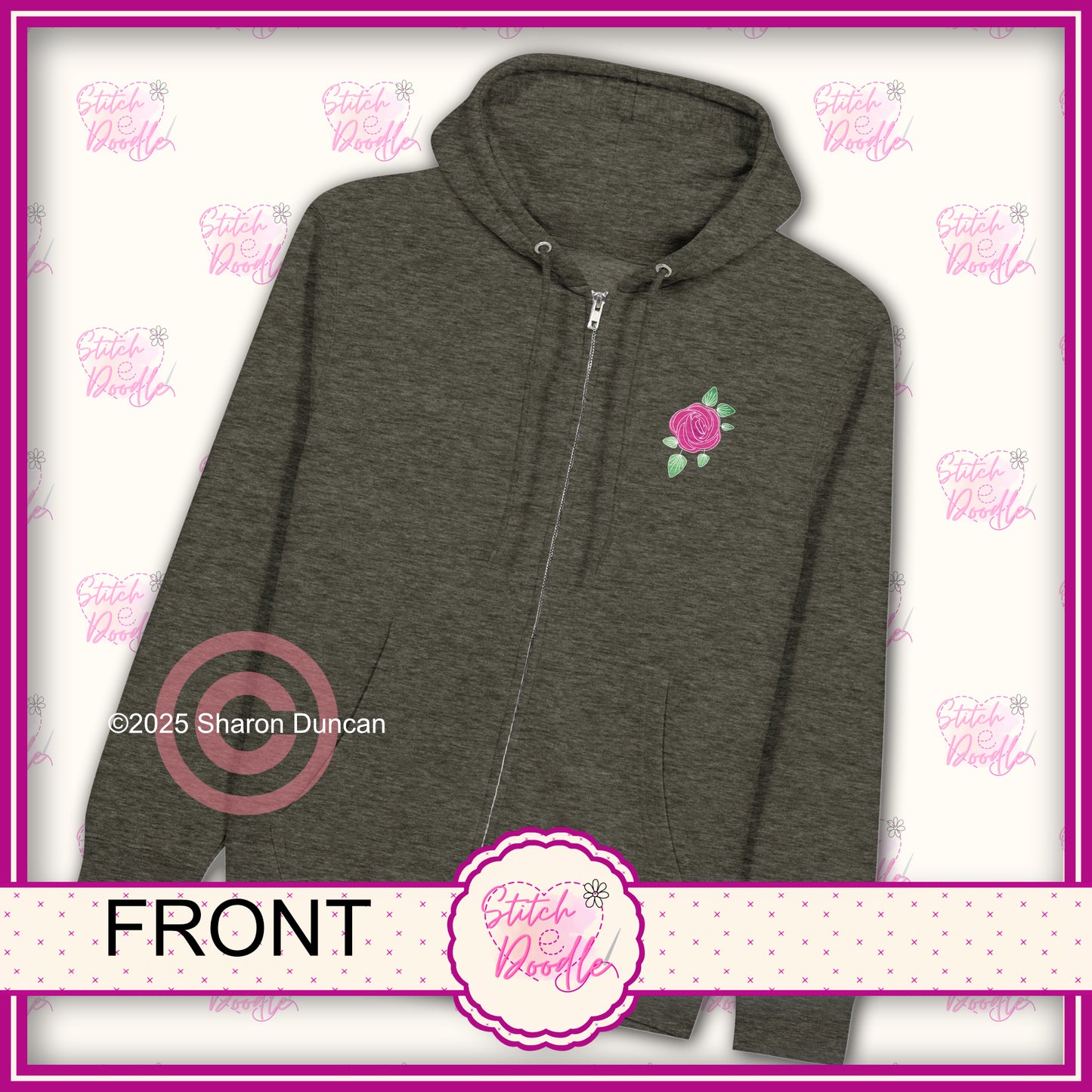 Be Your Own Kind of Beautiful - Back and Front Print - Premium Unisex Zip Hoodie Grey