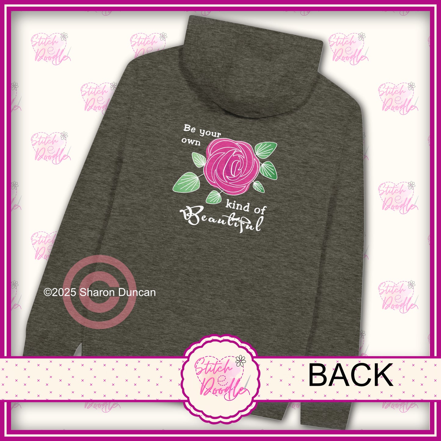 Be Your Own Kind of Beautiful - Back and Front Print - Premium Unisex Zip Hoodie Grey