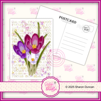A5 Art Print/Postcard 6 Piece Collection - Pretty Paintbox Petals Set 1