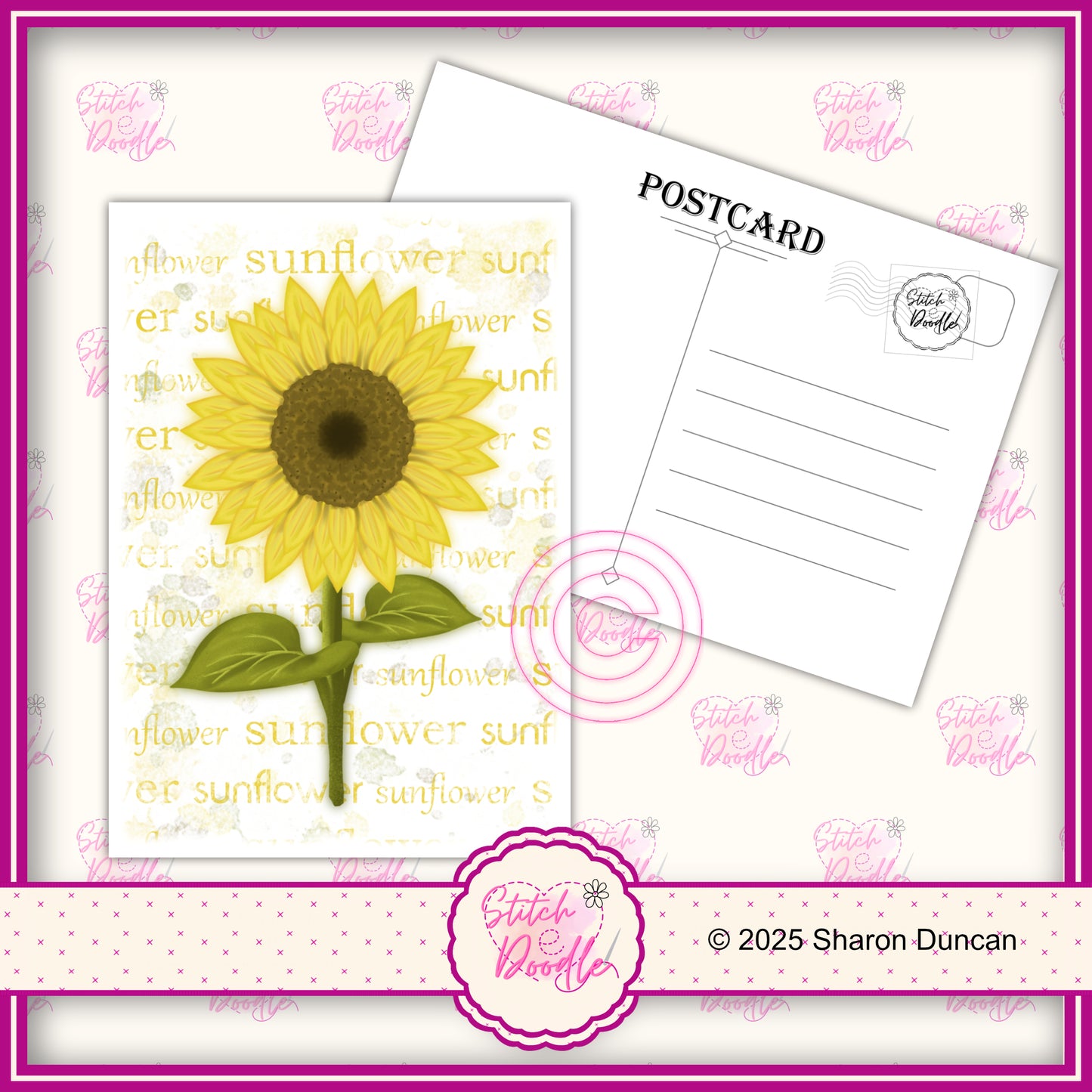 A5 Art Print/Postcard 6 Piece Collection - Pretty Paintbox Petals Set 1
