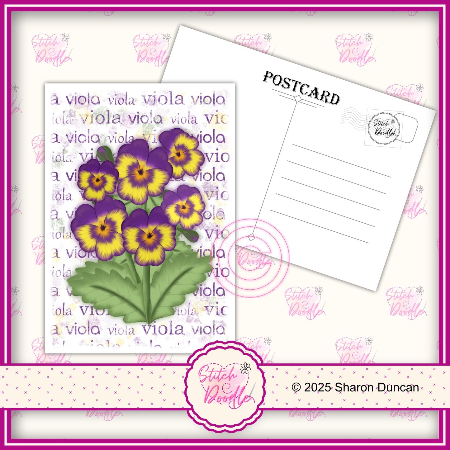 A5 Art Print/Postcard 6 Piece Collection - Pretty Paintbox Petals Set 1