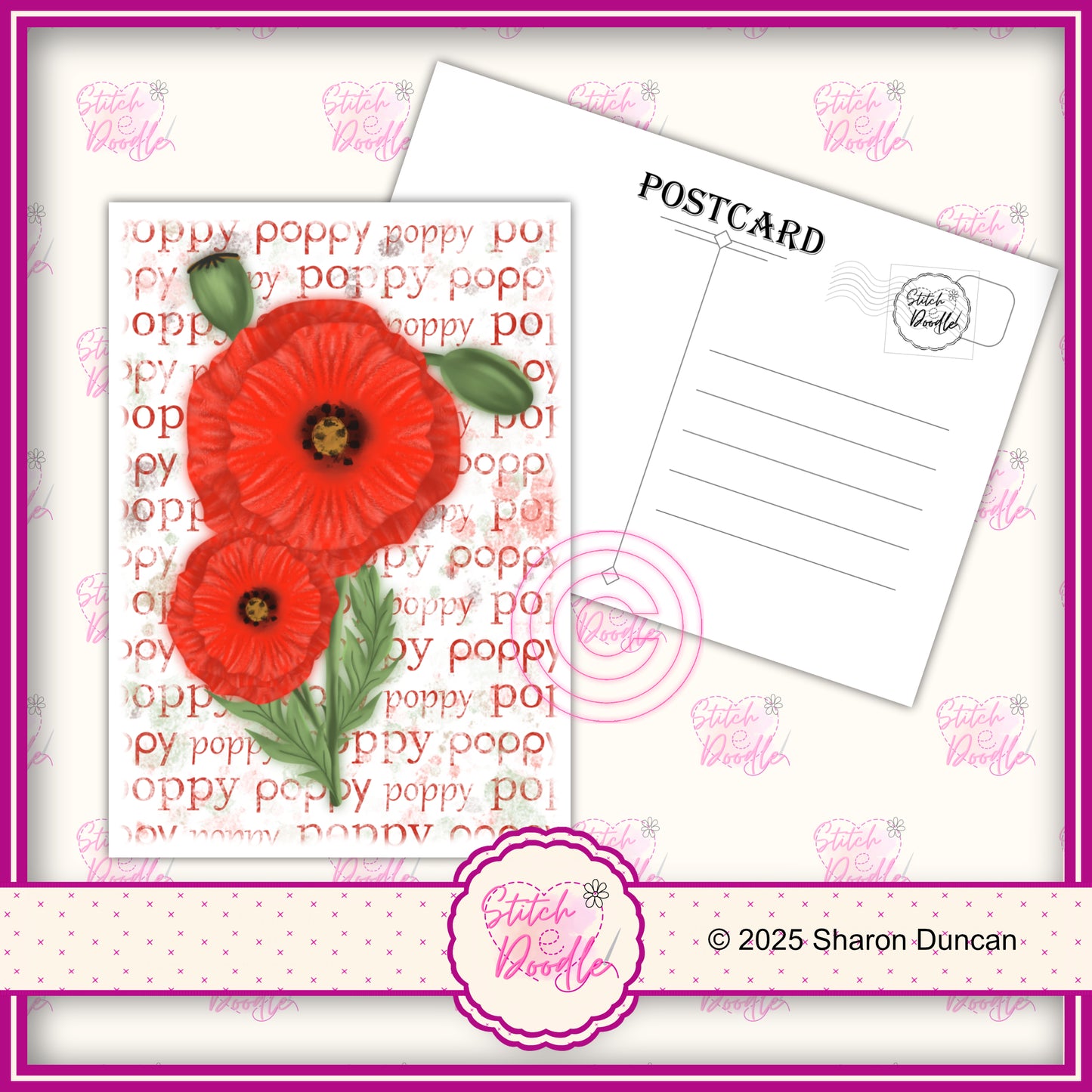 A5 Art Print/Postcard 6 Piece Collection - Pretty Paintbox Petals Set 1