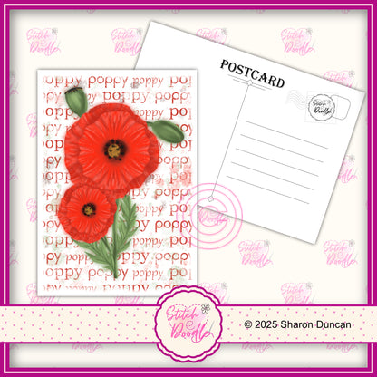 A5 Art Print/Postcard 6 Piece Collection - Pretty Paintbox Petals Set 1